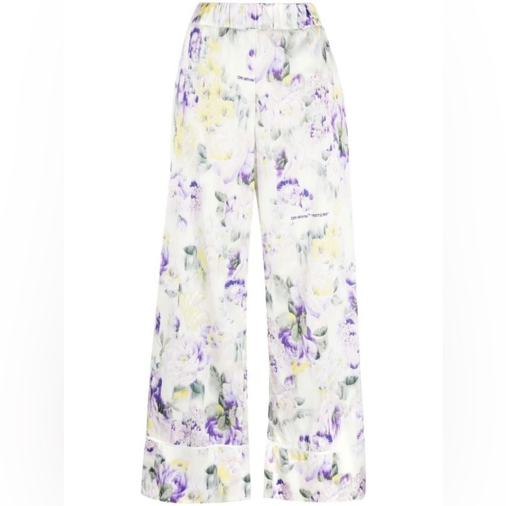 OFF-WHITE floral-print palazzo pants
